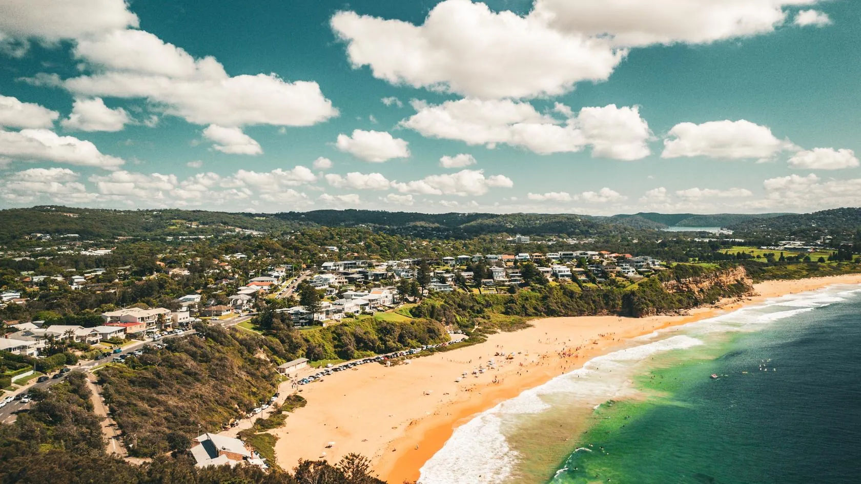 Aerial view of Whale Beach on Sydney's Northern Beaches