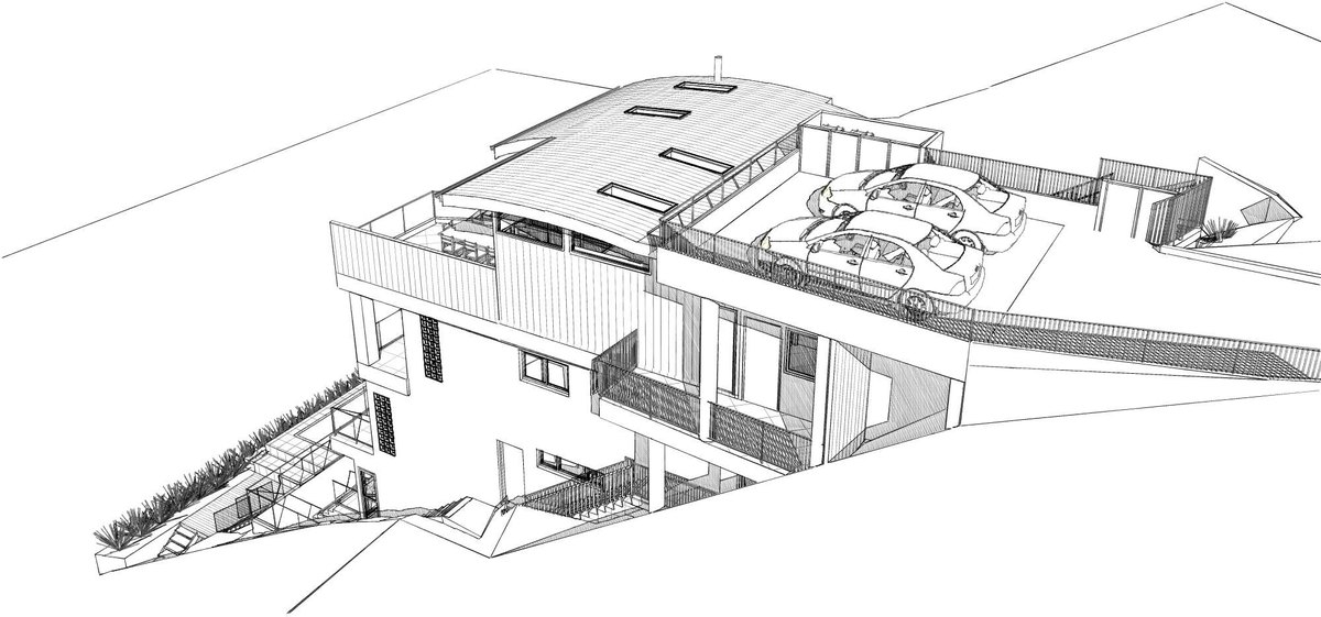 Architectural line drawing, construction documentation