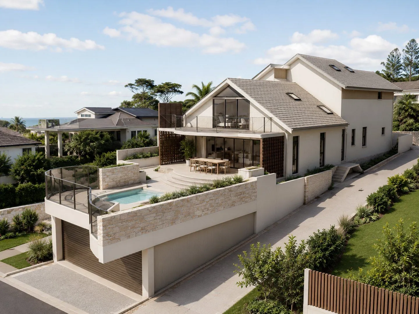 Modern coastal home with pool designed by Northern Beaches Drafting in Manly