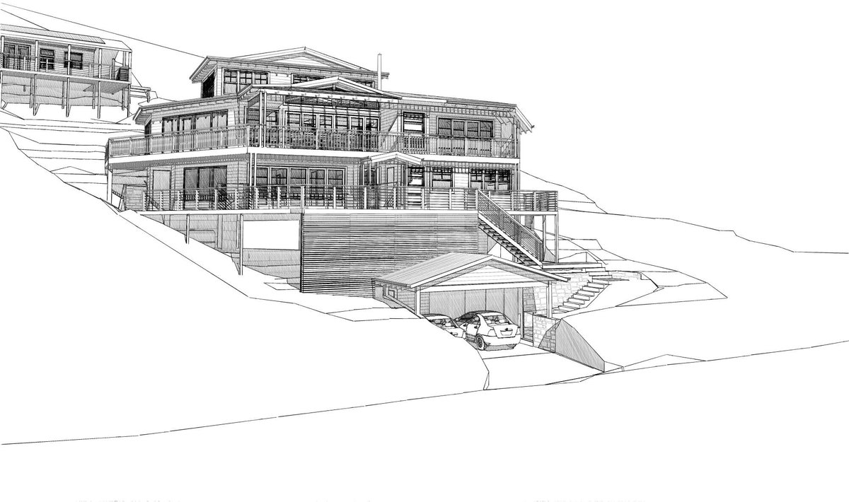 Street perspective technical drawing of an Avalon new home