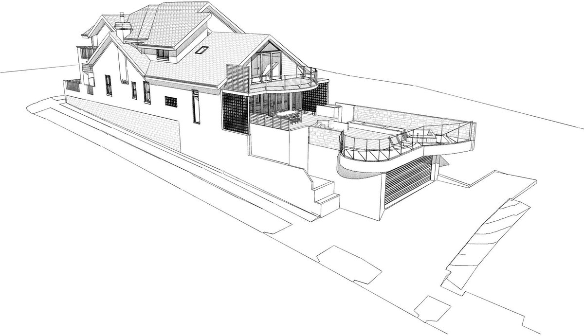 Side elevation technical drawing of a Dee Why alterations and additions project