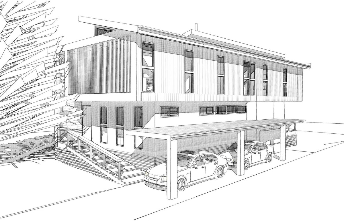 South-east elevation technical drawing of a North Narrabeen new home