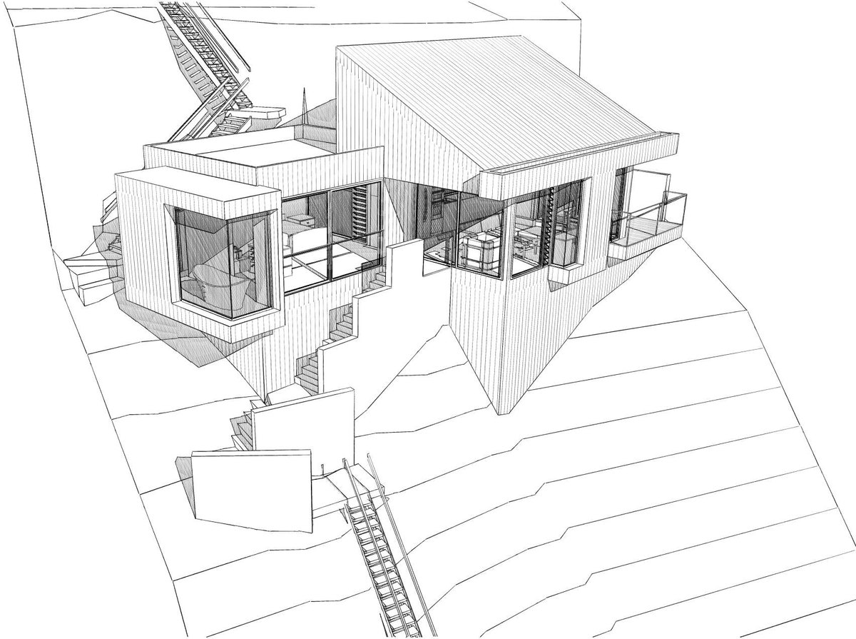 South-east elevation technical drawing of a Palm Beach secondary dwelling