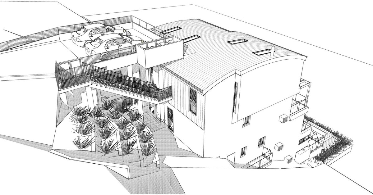North-west elevation technical drawing of a Seaforth alterations and additions project