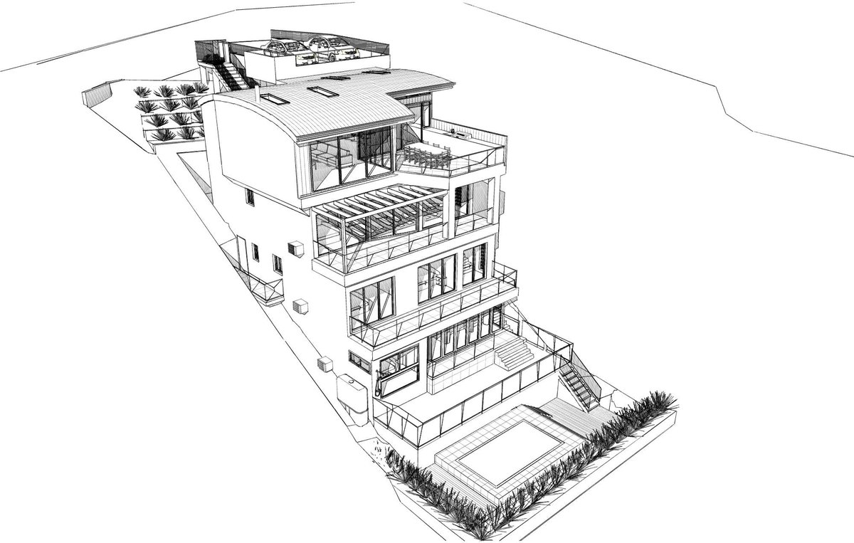 South-west elevation technical drawing of a Seaforth alterations and additions project
